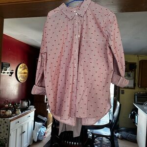 LOFT Pink Patterned Blouse